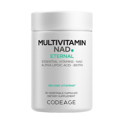 Codeage Multivitamin NAD Supplement - NAD+ Energy & Healthy Aging Support - Vitamin D3 K2, P5P, Methylated B12, Alpha Lipoic Acid, Folate, Riboflavin, Biotin, B Complex Pills - Non-GMO - 30 Capsules